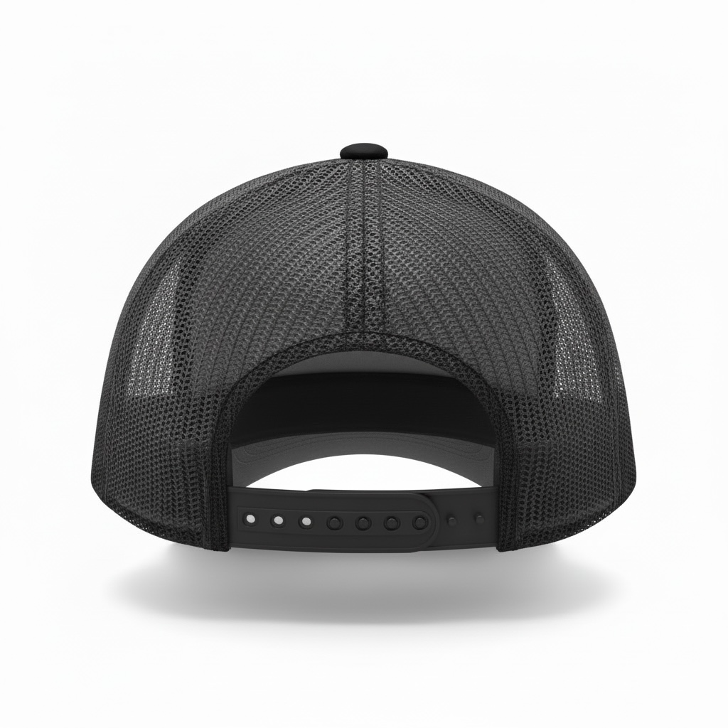 Charcoal Trucker SnapBack - Leather Patch Logo - Image 2