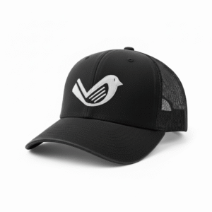 Black Trucker SnapBack - White Embroidered Logo