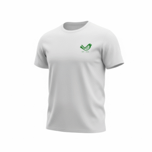 White T-Shirt with Green Graphics
