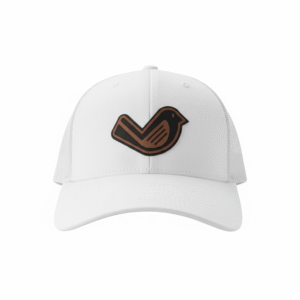 White Trucker SnapBack - Leather Patch Logo